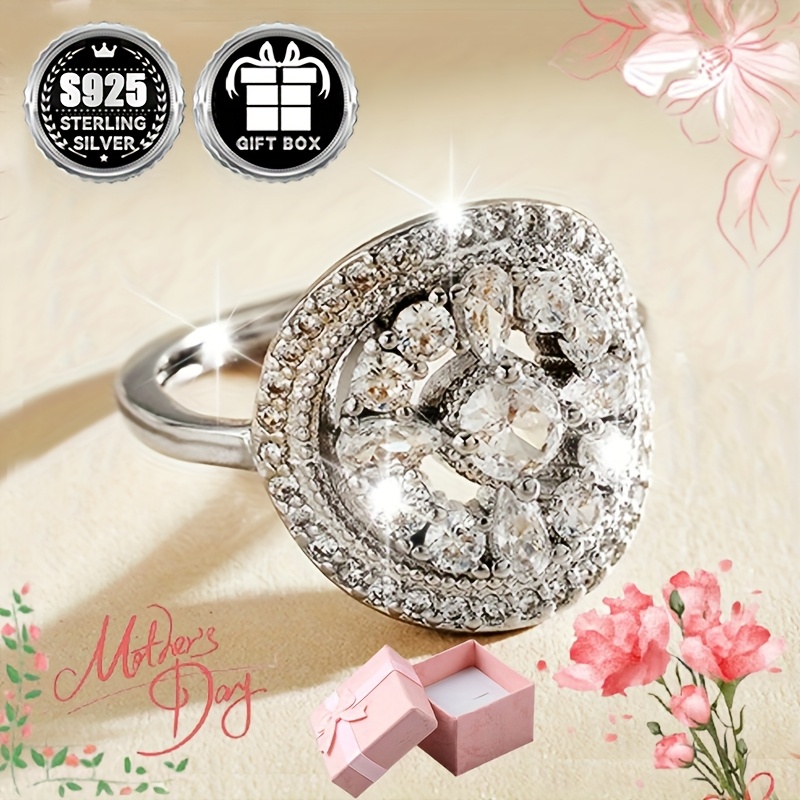 Vintage-Inspired 925 Sterling CZ Engagement Wedding Ring